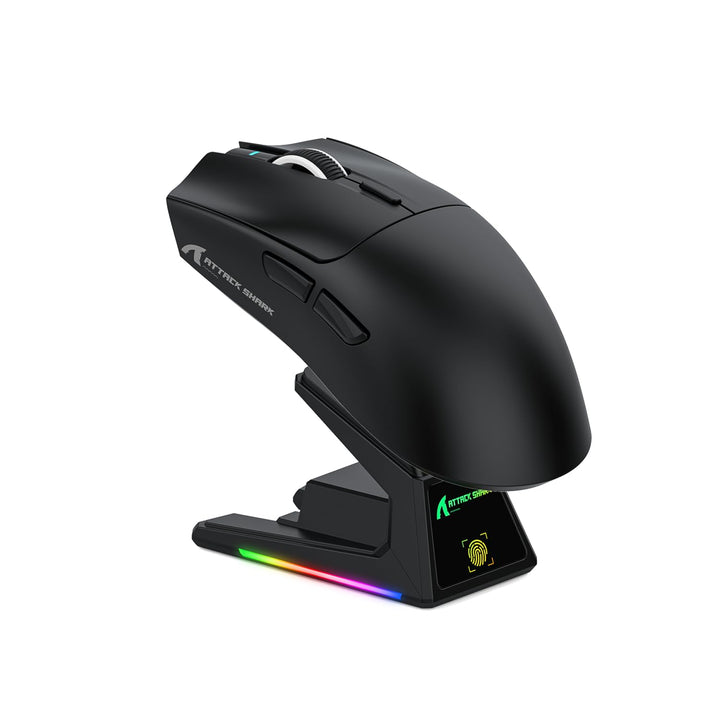 ATTACK SHARK X1 Gaming Mouse with Touchpad RGB Charging Dock, PixArt PAW3395PRO Gaming Sensor, BT/2.