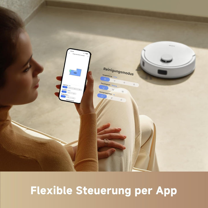 Mova E20 Saugroboter mit Wischfunktion 2-in-1 mit LDS, 5.000Pa Saugleistung, kompaktes Design, E20