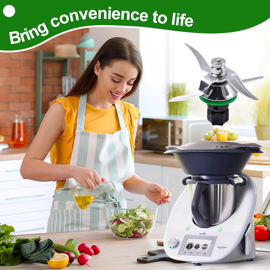Messer für Vorwerk Thermomix TM5 und TM6, Spalivivre Edelstahl Ersatzmesser mit Dichtring, Mixmesser