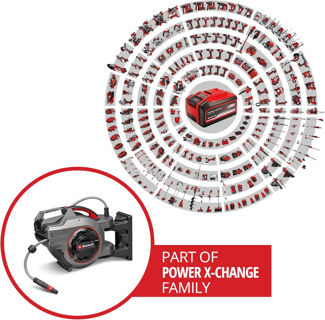 Einhell Akku-Schlauchtrommel GE-HR 18/30-1 Li-Solo Power X-Change (18 V, automatische Schlauchaufwic
