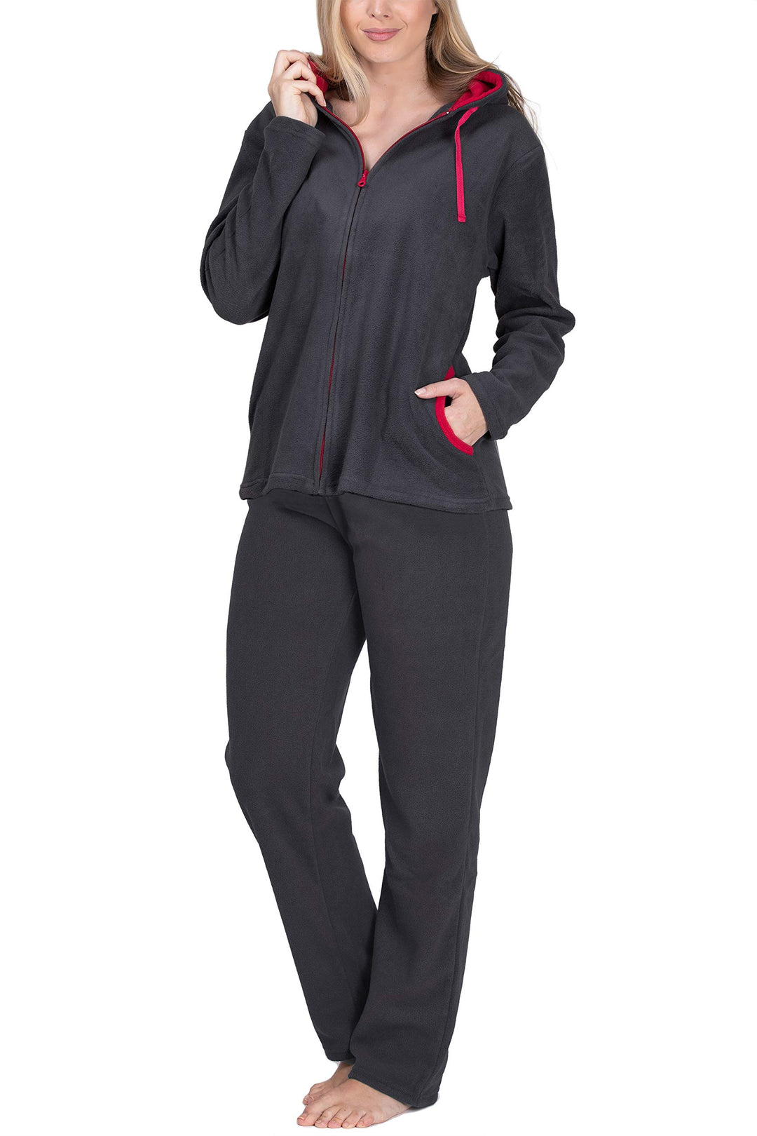 SLOUCHER Fleece-Anzug Hausanzug aus wärmenden Fleece für Damen M Anthrazit, M Anthrazit