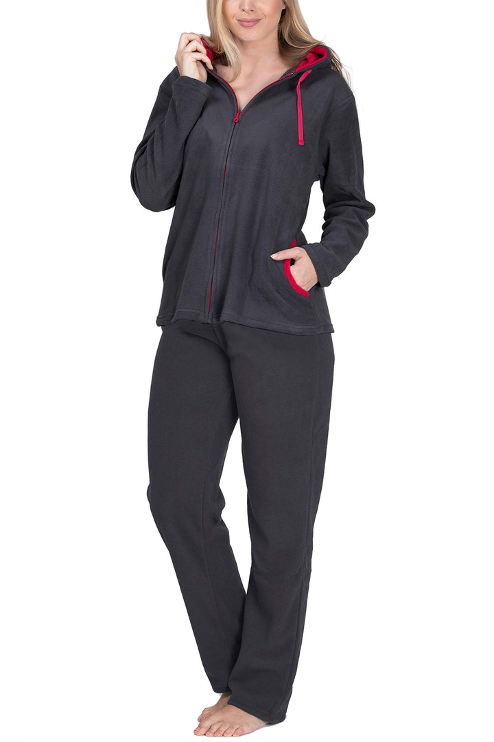 SLOUCHER Fleece-Anzug Hausanzug aus wärmenden Fleece für Damen M Anthrazit, M Anthrazit