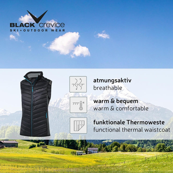 Black Crevice Damen-Hybrid-Weste I Damen-Sportweste Grössen I Damen-Outdoor-Weste I isolierende &amp; at