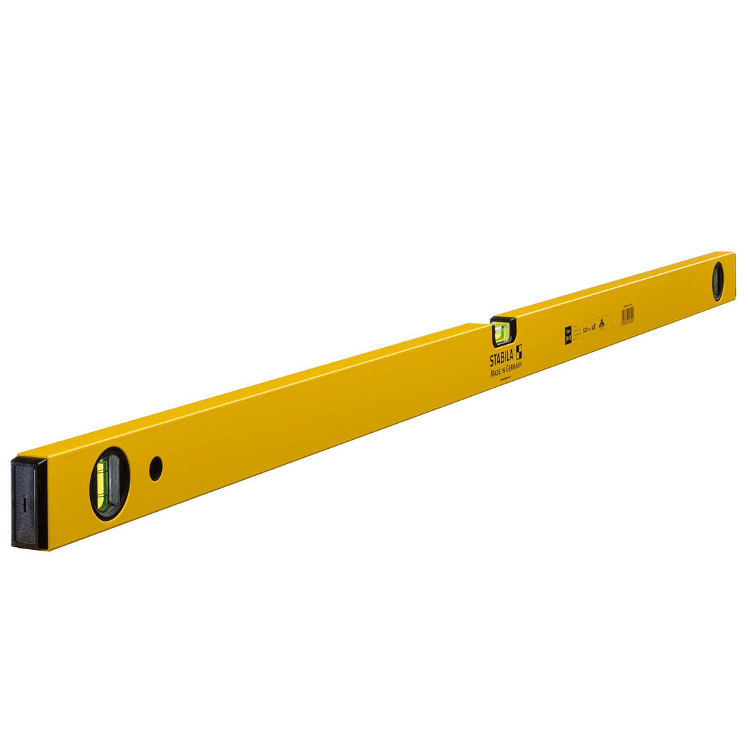 STABILA Wasserwaage Type 70-2, 120 cm, leichtes Alu-Profil, 1 Horizontal-Libelle, 2 Vertikal-Libelle