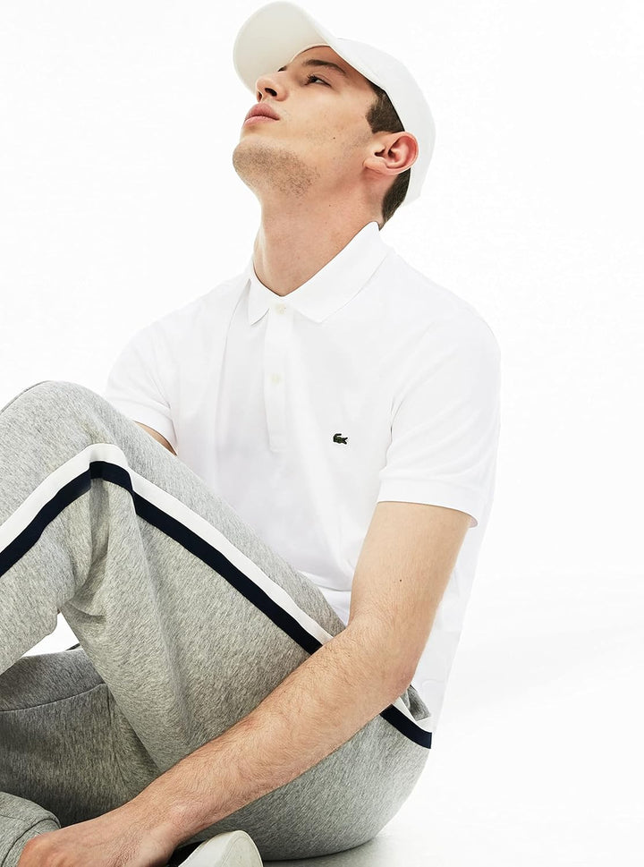 Lacoste Herren Polo-Shirt Kurzarm DH2050, Männer Polo-Hemd,2 Knopf,Regular Fit S White (001), S Whit