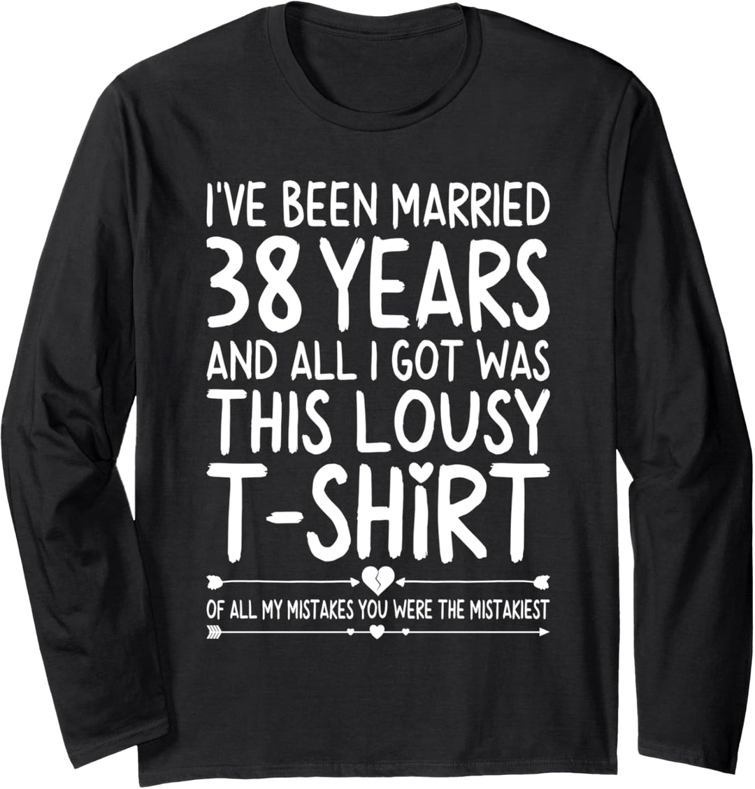 38th Wedding Anniversary Shirt for Her and Him Couples Funny Langarmshirt