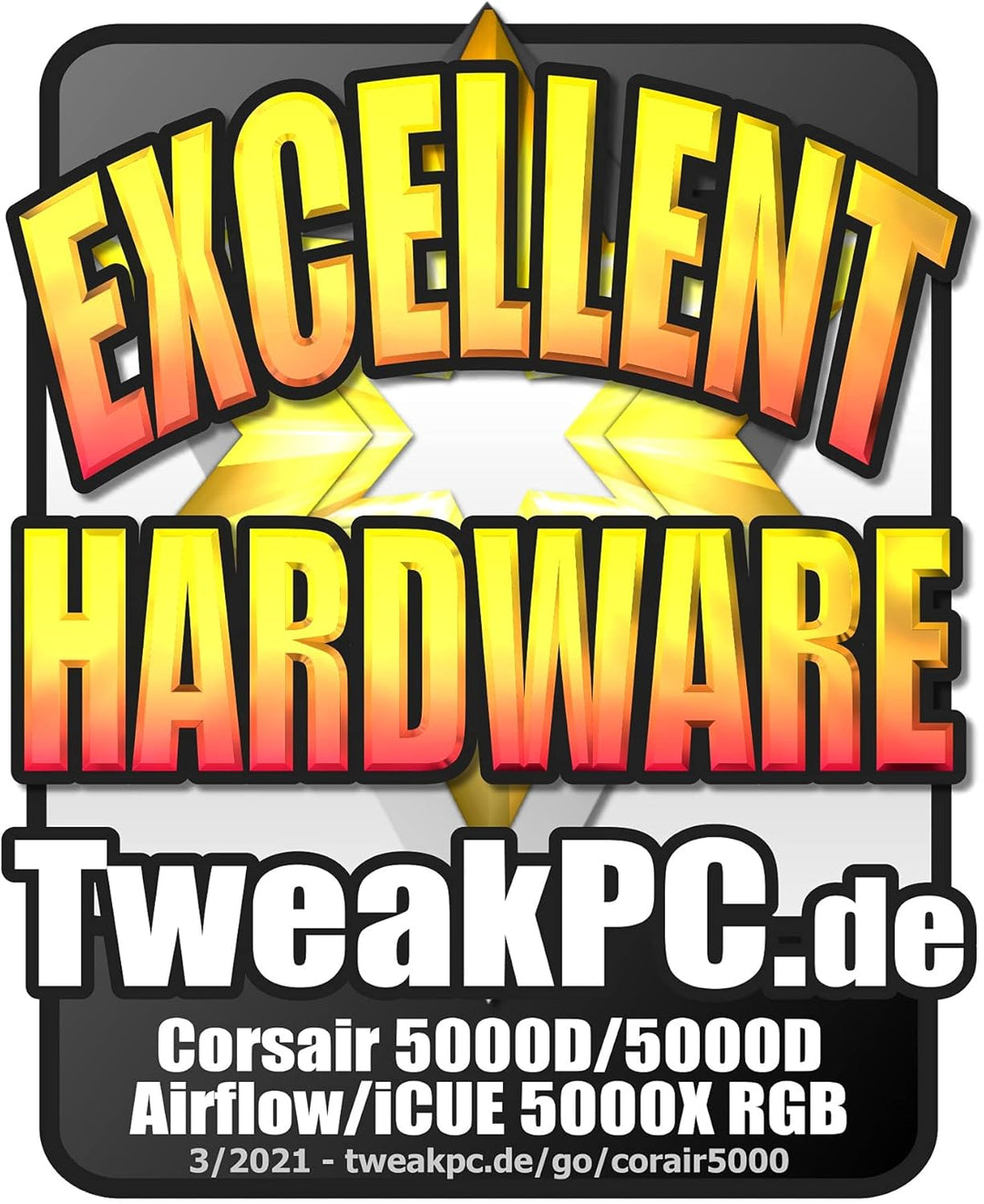 Corsair iCUE 5000X RGB Mid-Tower-ATX-PC-Smart-Gehäuse mit Gehärtetem Glas (Vier Paneele aus Gehärtet