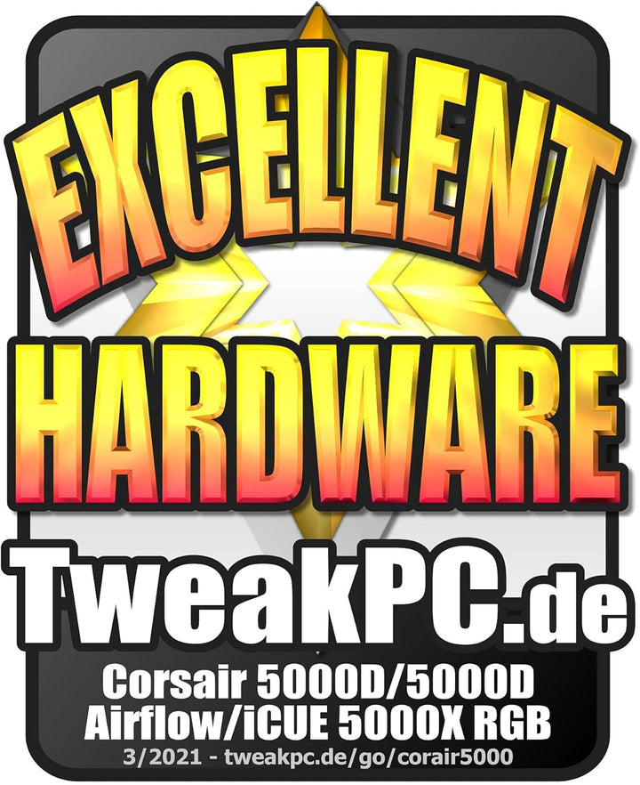 Corsair iCUE 5000X RGB Mid-Tower-ATX-PC-Smart-Gehäuse mit Gehärtetem Glas (Vier Paneele aus Gehärtet