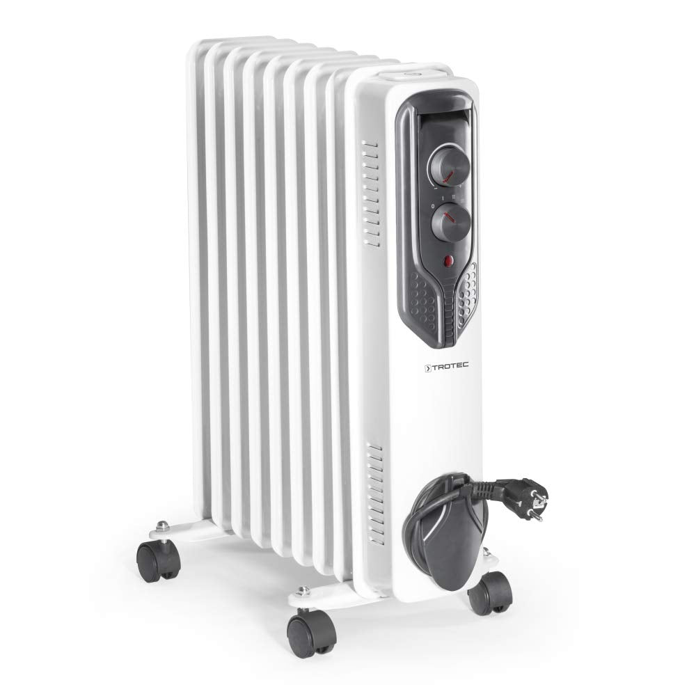 TROTEC Radiator Heizung TRH 20 E – Heizleistung 800 W / 1200 W / 2000 W – Elektro Heizkörper, 9 Ripp