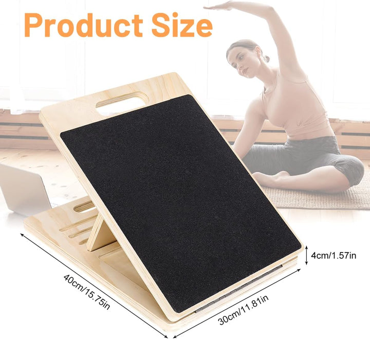 Mobility Slant Board,40x30x4cm Rutschfestes Portable Schrägbrett, Einstellbarem Balance Board Holz,