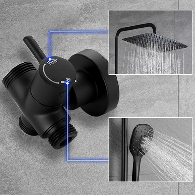 JOHO XXL Regendusche Duschsystem aus 304 Edelstahl mit Ablage, Schwarz Duschset ohne Duscharmatur mi