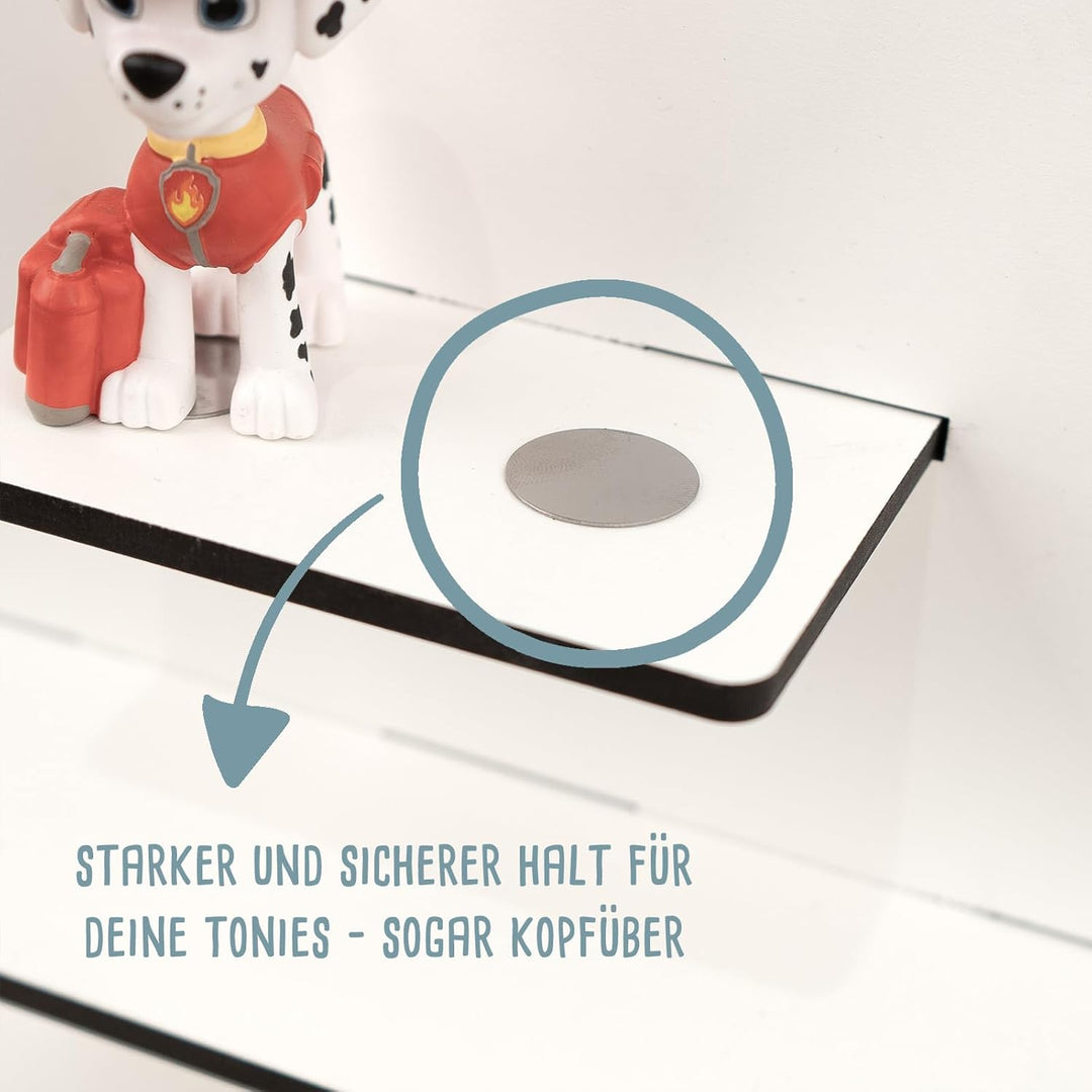 hellomini Personalisiertes Tonie Regal Jungen - Toniebox Regal mit Wunschnamen fürs Kinderzimmer - R