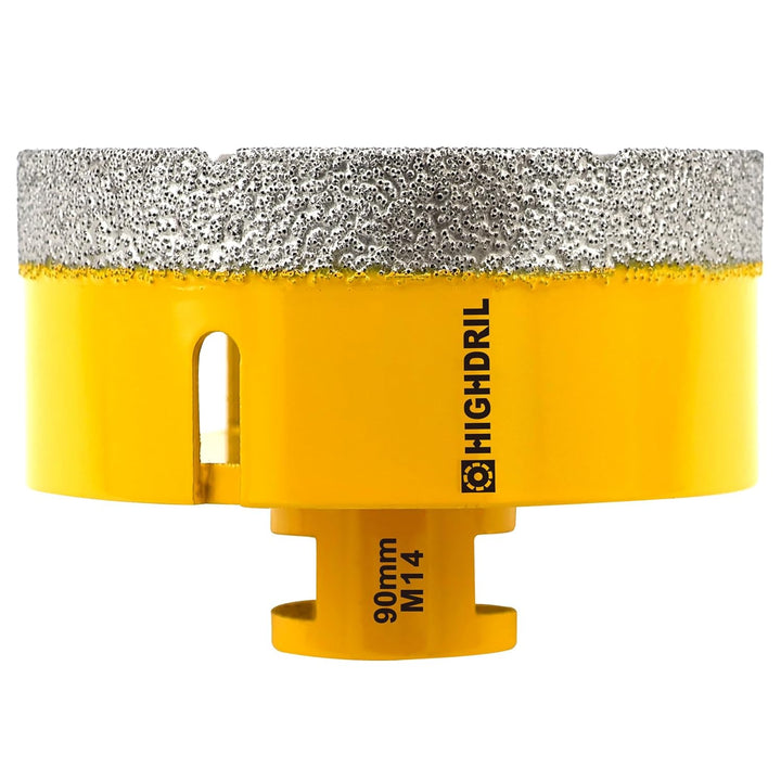 HIGHDRIL Diamant Bohrkrone - 90mm Lochsäge Fliesen M14 Gewinde für Porzellan Fliese Keramik Granit M