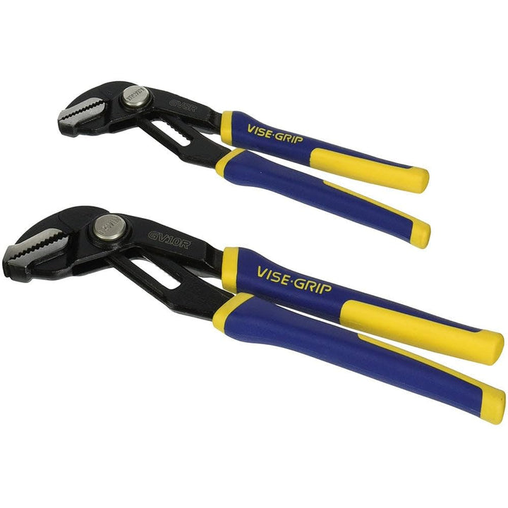 IRWIN Vise-Grip GrooveLock Pliers Set, Straight Jaw, 2-Piece (1802532) Black, 2-Pack (8", 10")