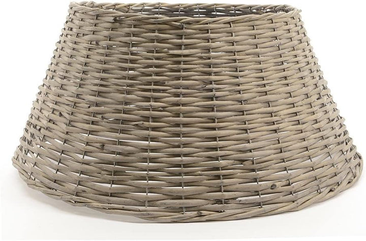 zeitzone Abdeckung für Christbaumständer Weide Grau Weihnachtsbaumständerhülle Ø 56cm