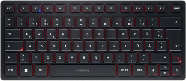 CHERRY KW 9200 Mini, kompakte Multi-Device-Tastatur für bis zu 4 Endgeräte, Deutsches Layout (QWERTZ