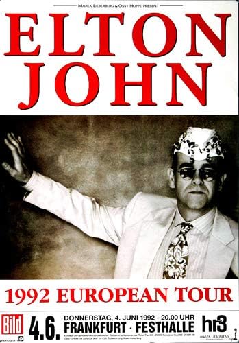 Elton John - In Europe, Frankfurt 1992 » Konzertplakat/Premium Poster | Live Konzert Veranstaltung |