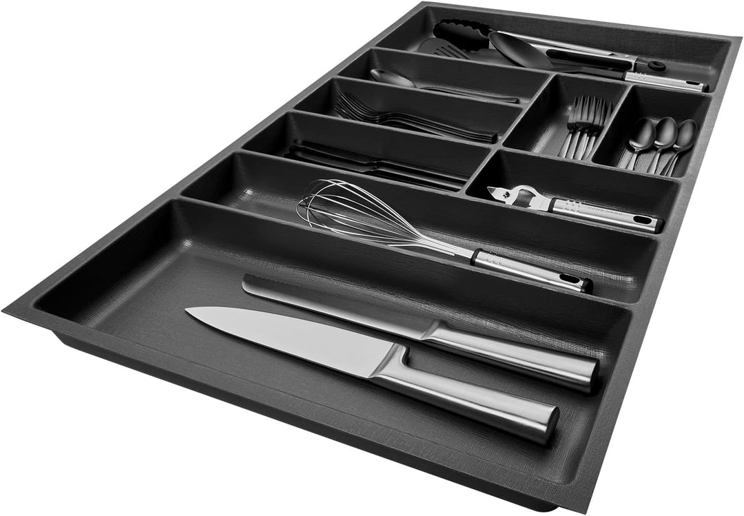 SO-BOX 2 Besteckkasten Breite 80,9 cm, Tiefe 46,2 cm mit anthraziter Kanvas-Struktur für Schubladen