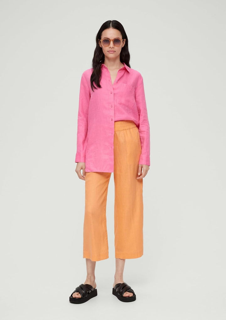 s.Oliver Relaxed: Hose mit Allover-Print 32 Orange 2115, 32 Orange 2115
