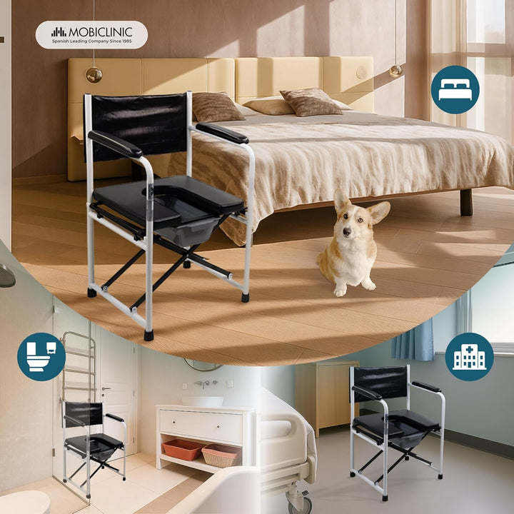 Mobiclinic, Toilettenstuhl, Ebro, Europäische Marke, Toilettensitz für Ältere und Behinderte, WC Sit