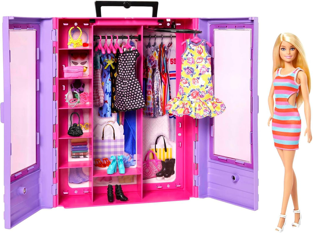 Barbie Ultimate Closet, Kleiderschrank mit über 15 Kleidern und Accessoires, Set zum Aufklappen, ink