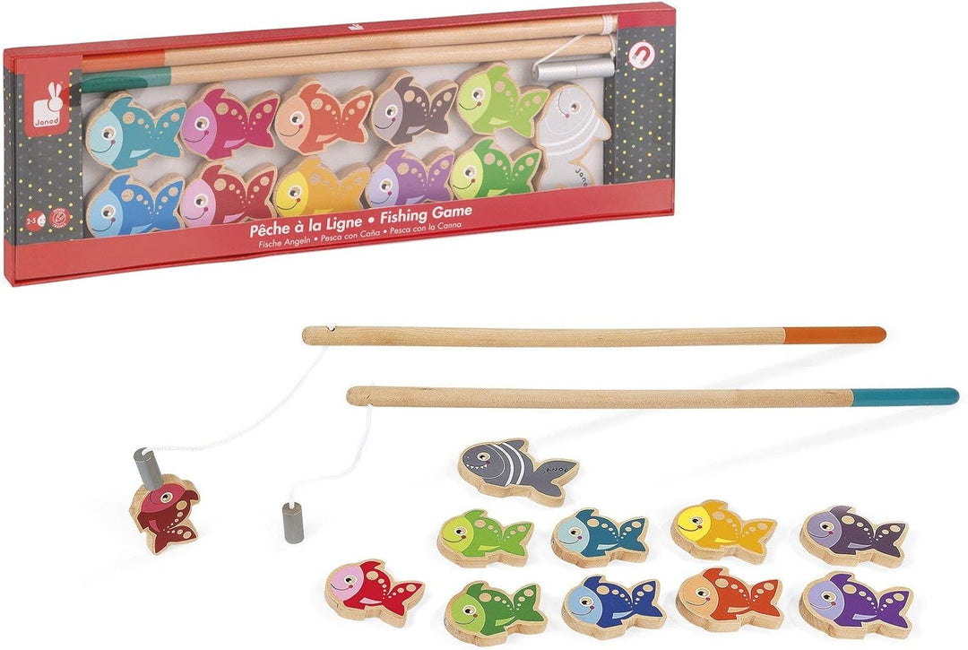 Janod - From 2 years old - Wooden Angling - Magnetic Toy - Alone or with Several - Skill Games - Man