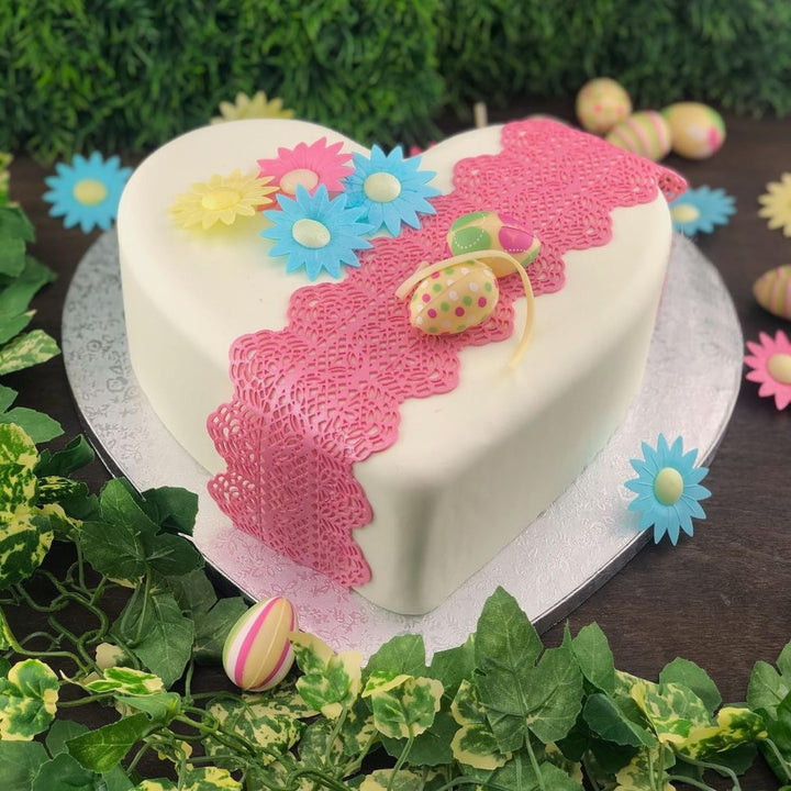 COXIMUS Tortenplatte Herz 45 cm | 5 Stück | Cake Board herzförmig | auch für dicke und mehrstöckige