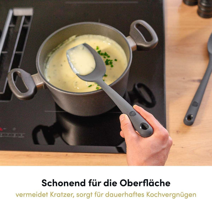 Hoffmann Küchenhelfer-Set, Anthrazit, Silikon-Edelstahlkern, Spülmaschinenfest, Hitzebeständig, Anti
