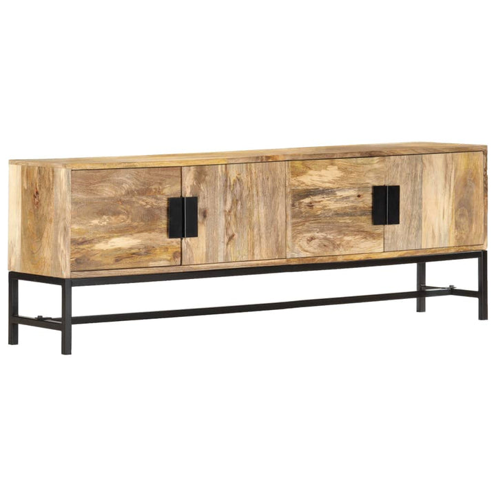 vidaXL Mangoholz Massiv TV Schrank mit 4 Türen Lowboard Fernsehschrank Fernsehtisch TV Möbel Board S