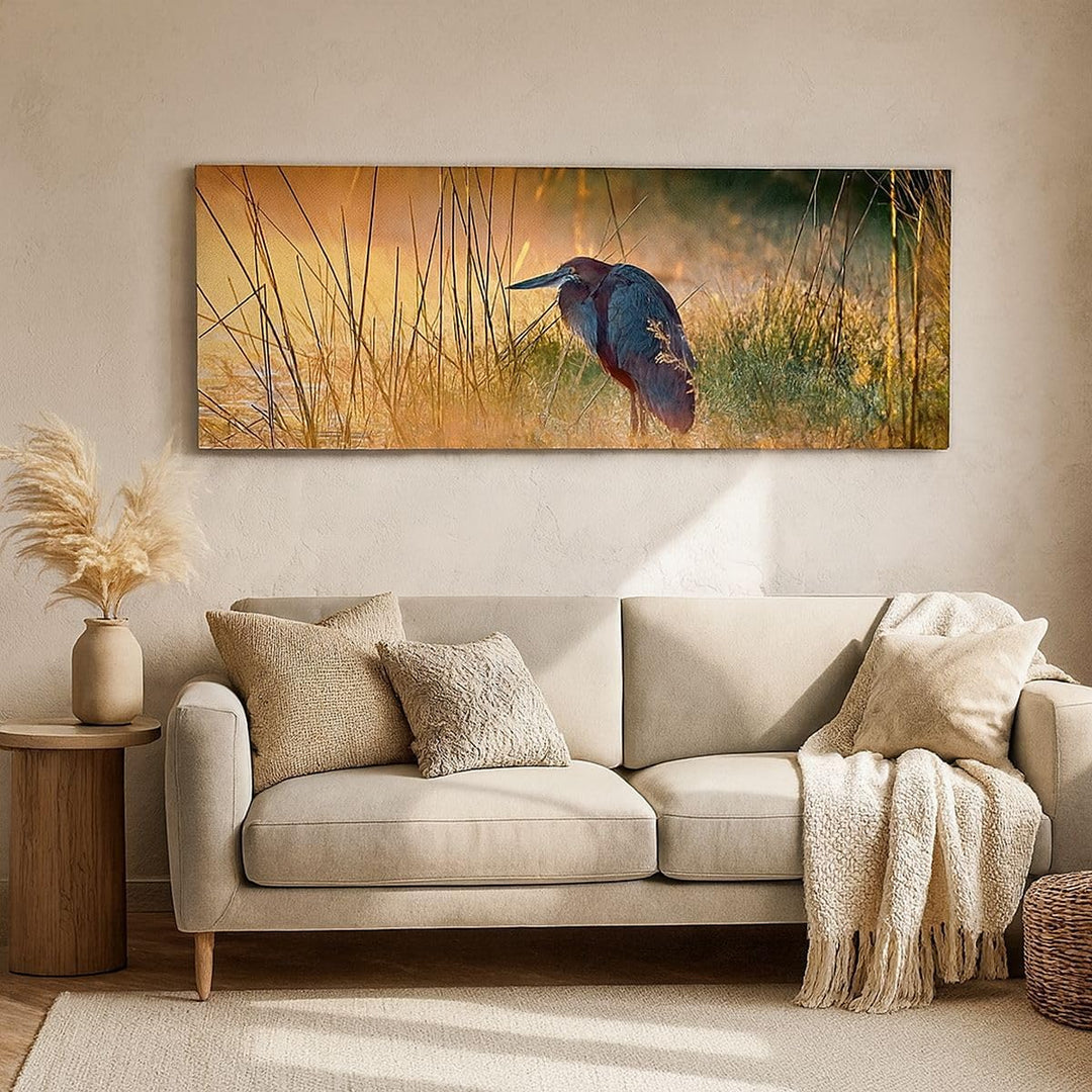 Panorama Bilder auf Leinwand 100x40cm Leinwandbild Vogel Natur Wasser Gross Wanddeko Bild Schlafzimm