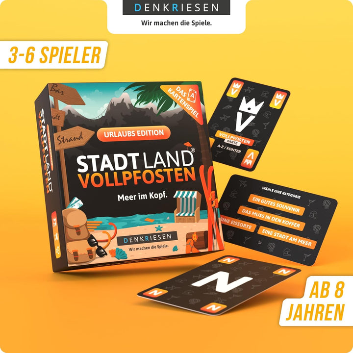 DENKRIESEN - Stadt Land Vollpfosten® – Das Kartenspiel - Urlaubs Edition - Meer im Kopf.' | Geschenk