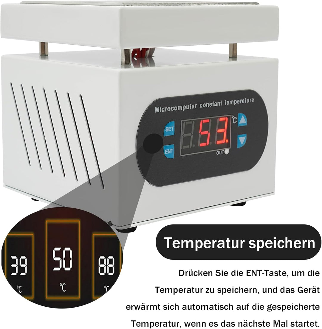 VonVVer Lötstation Heizplatte 100x100mm Mini Heizplatte Löten 350W Klein Heizplatten 400 ℃ Elektrisc