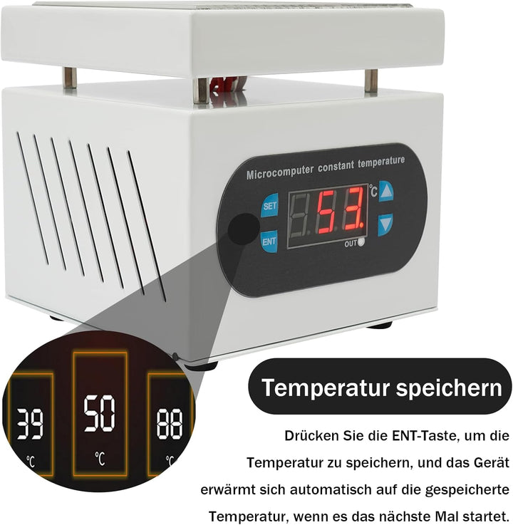 VonVVer Lötstation Heizplatte 100x100mm Mini Heizplatte Löten 350W Klein Heizplatten 400 ℃ Elektrisc