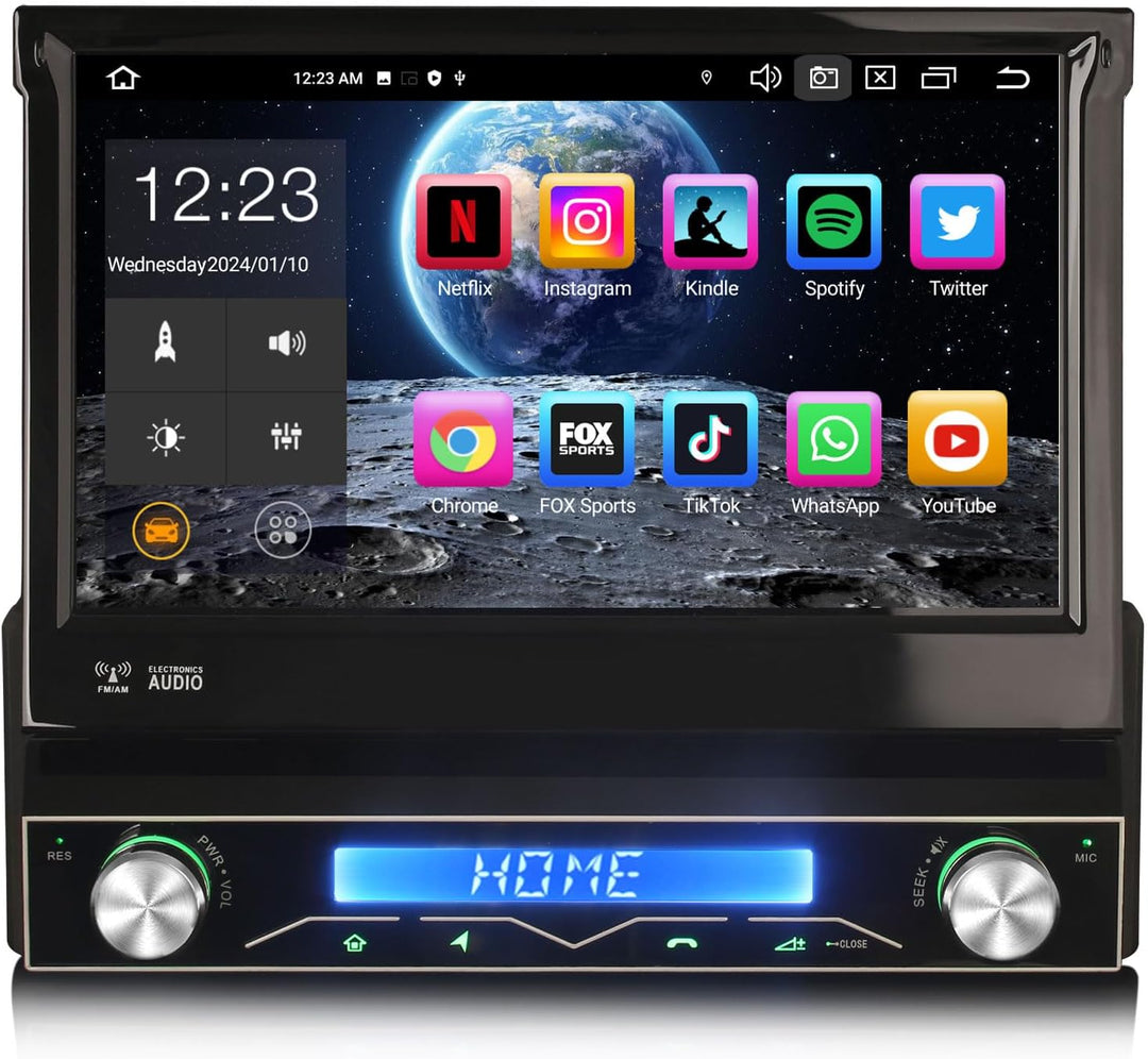 Erisin 8-Kern 4GB RAM+64GB ROM Android 14 1Din Universal GPS Navi Autoradio 7 Zoll HD IPS Touchscree