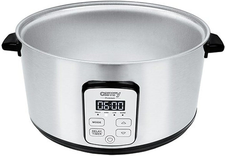 Camry Langsamkocher mit 4,7 l Fassungsvermögen, Keramiktopf, Deckel aus gehärtetem Glas, Warmhaltefu