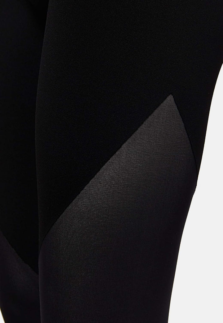 Wolford Damen Gaia Leggings, Stoffhose engangliegend figurbetont transparent,9180 Black/Black,Medium
