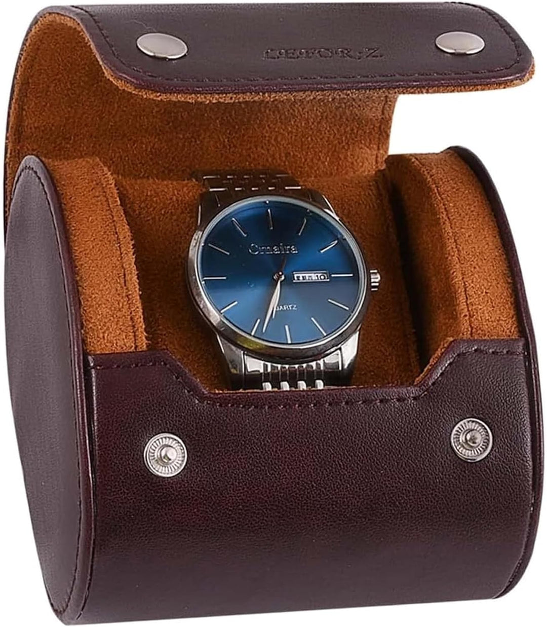 Uhrenbox Organizer Uhrenrolle Reiseetui Einzel Uhrenetui für Herren Uhrendisplay Aufbewahrungsbox Tr