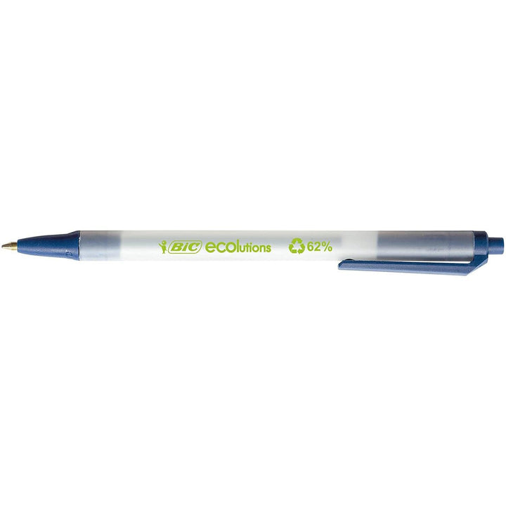 BIC Kugelschreiber Set ECOlutions Clic Stic, in Blau, Strichstärke 0,32 mm, 50er Pack, Ideal für das