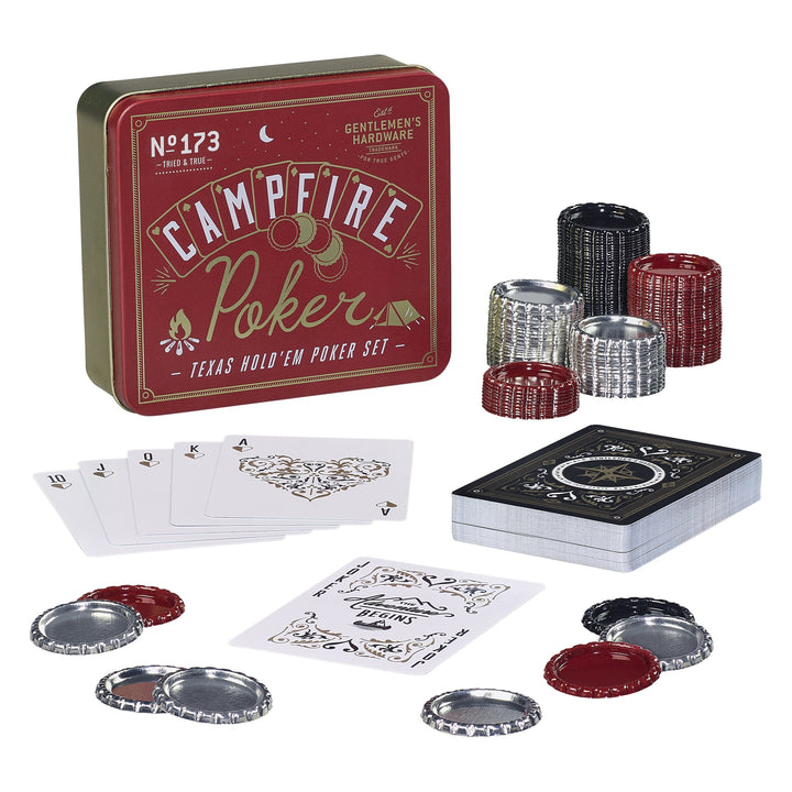 Gentlemen's Hardware GEN173 Camping Travel Poker Set, Schwarz, 1 Stück