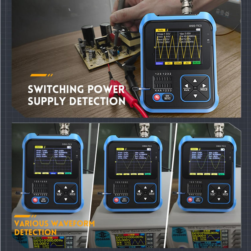Jadeshay Oszilloskop, DSO-TC3 3-in-1 tragbares digitales Handoszilloskop, Transistortester und Signa