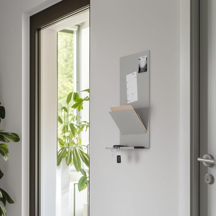 byde Wandorganizer Heke aus Stahlstruktur. 30 x 9 x 49 cm 3-in-1 Wandregal mit Magnettafel und Magne