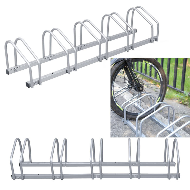 Randaco Fahrradständer für 5 Fahrräder, 35-55mm Reifenbreite, Mehrfachständer Aufstellständer Bodenp