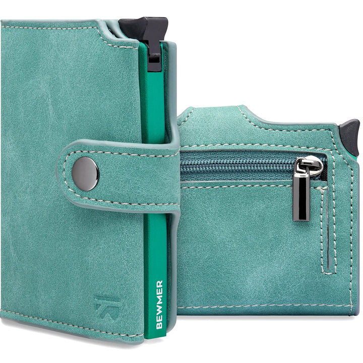 BEWMER 2 Shielded | Herren und Damen Slim Wallet mit RFID-Schutz Anti-Cloning | Kartenetui mit Münzf