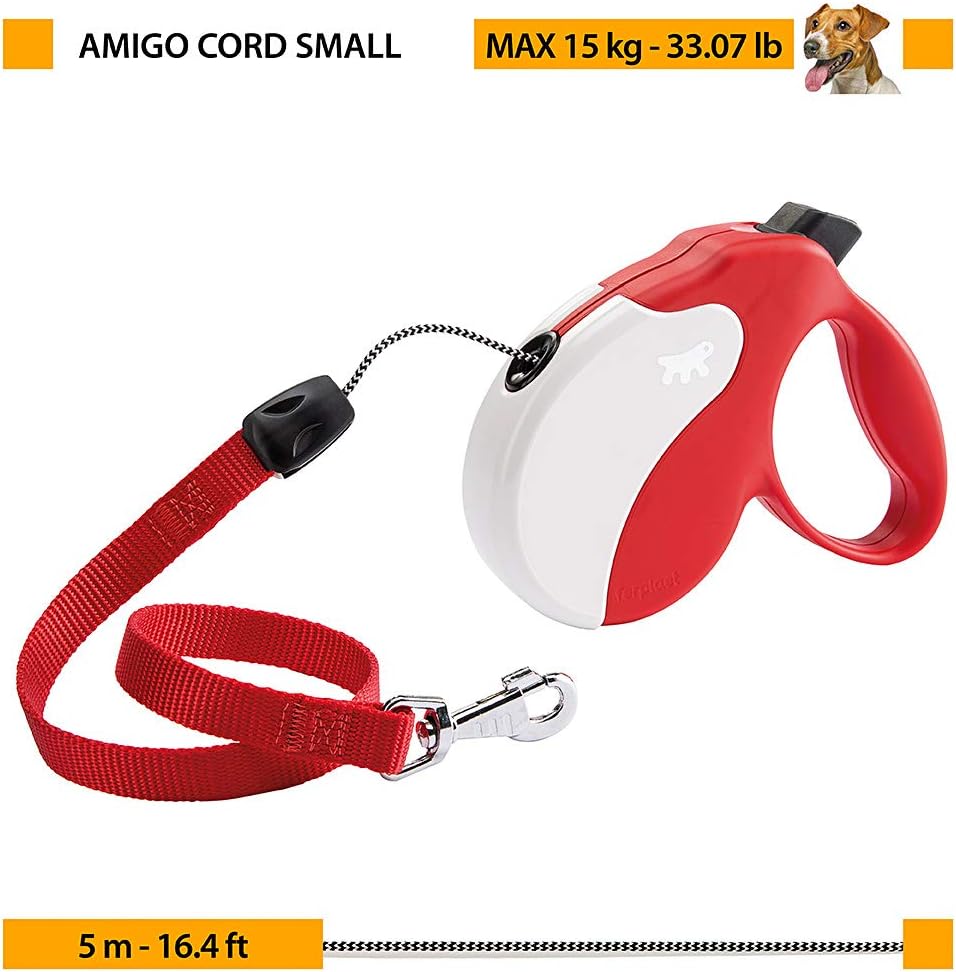 Ferplast Hundeleine Amigo SMALL, Rollleine kleine Hunde bis 15 kg. Schnur max. 5 m. Einzelner Verrie
