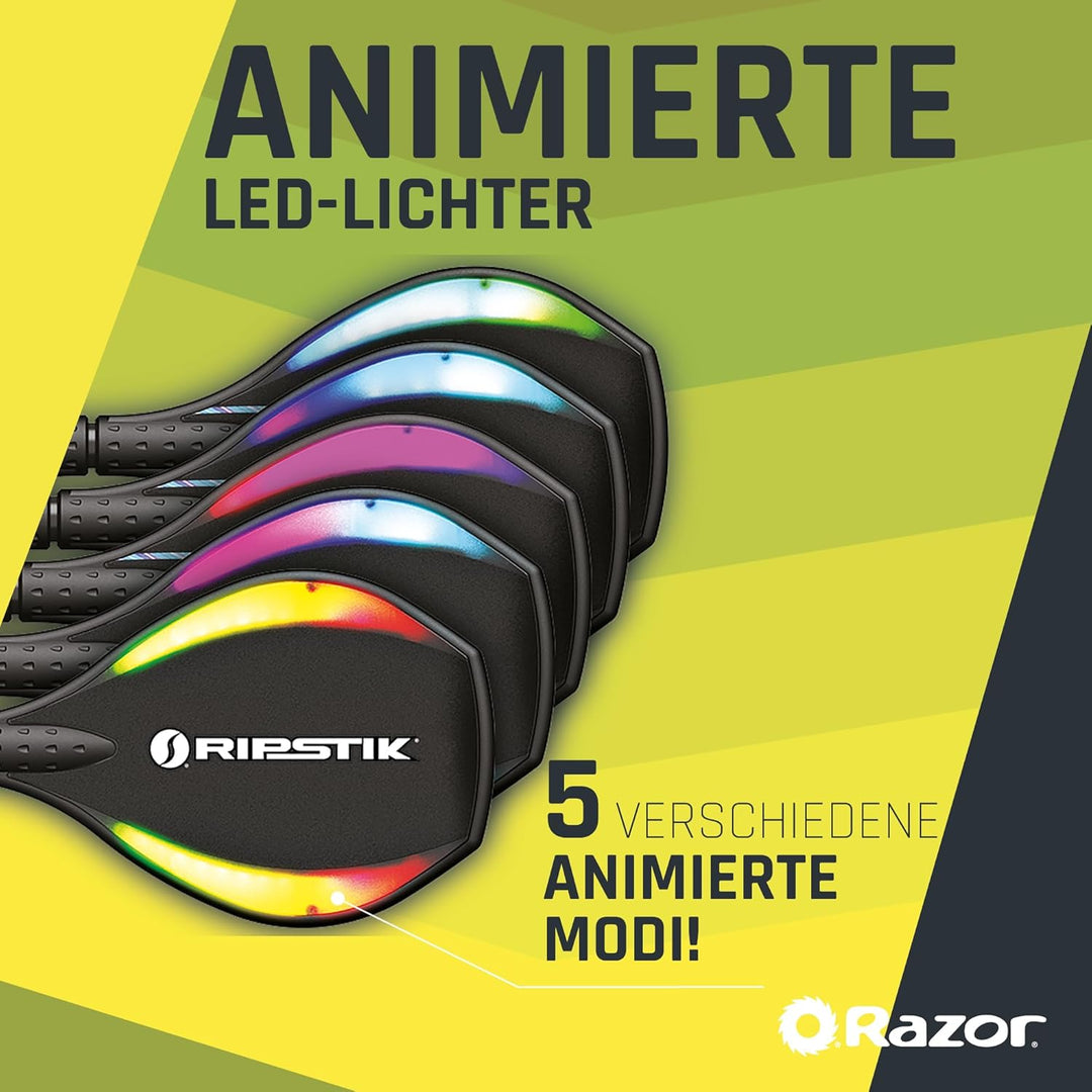 Razor Ripster Lightshow Waveboard - Rollbrett für Kinder ab 8 Jahren mit 360° Lenkung, bewegungsakti