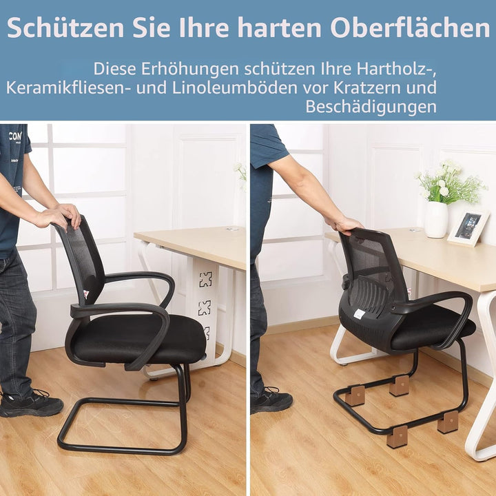 Ezprotekt Verstellbare Stuhlerhöhung mit Schraubklemme, 5,1 cm Höhe, robuste Sofa-Tische, Bettmöbel-