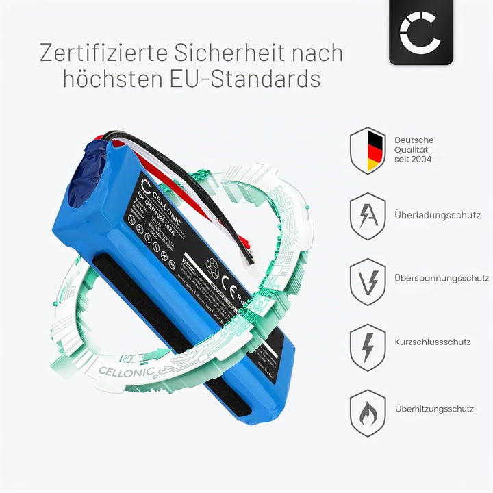 CELLONIC, Lautsprecherakku kompatibel mit JBL Charge 3 (2016) (6000mAh, 3.7V) Ersatzakku GSP1029102A