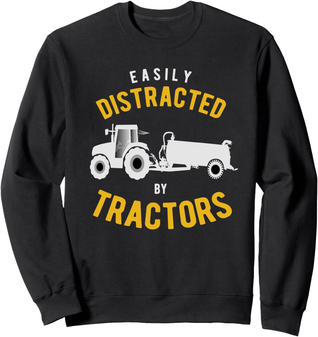 Leicht von Traktoren abgelenkt Lustige Geschenkidee Bauern Sweatshirt