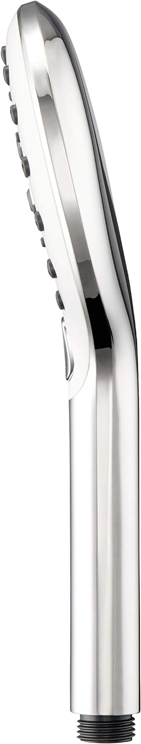 aquaSu® Handbrause Lima mit 3 Strahlarten | rund | chrom-weiss | 12 cm grosse Sprayplatte | Strahlar