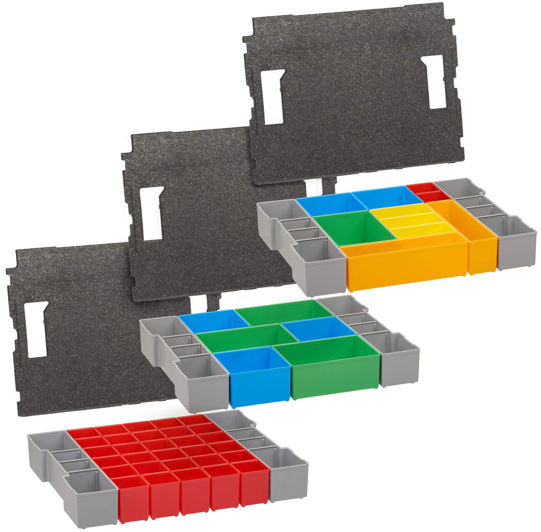 Bosch Sortimo L-box Einlagen | 3er Set Werkzeugkoffer Einlagen für LBoxx altes Modell inkl. Einsatz